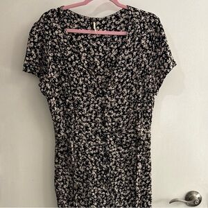 Free People Women's Jumpsuit Size 10 short sleeves with a neckline and a belt